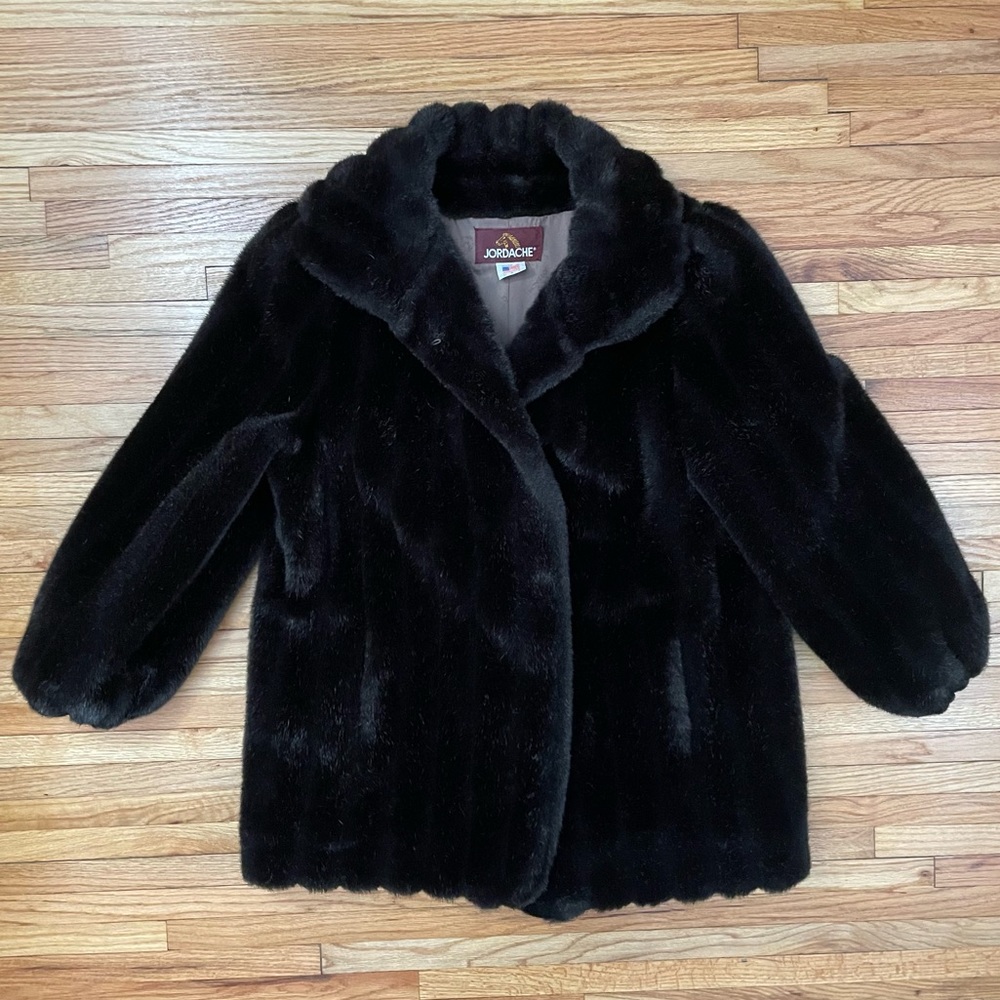 Vintage JORDACHE Faux Fur Coat - Picture 1 of 15